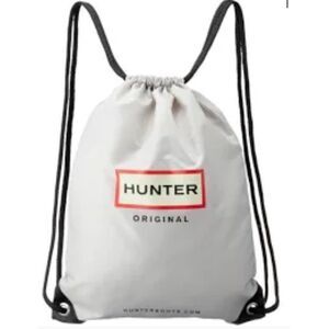 ~ HUNTER Backpack Lightweight Strong Nylon Drawstring Cinch Adjustable Gray Blk